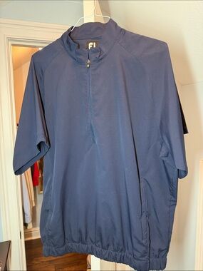 Navy footjoy Short-Sleeve Quarter-Zip Pullover